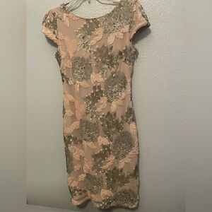 Calvin Klein Blush Dress with Sequin Accents